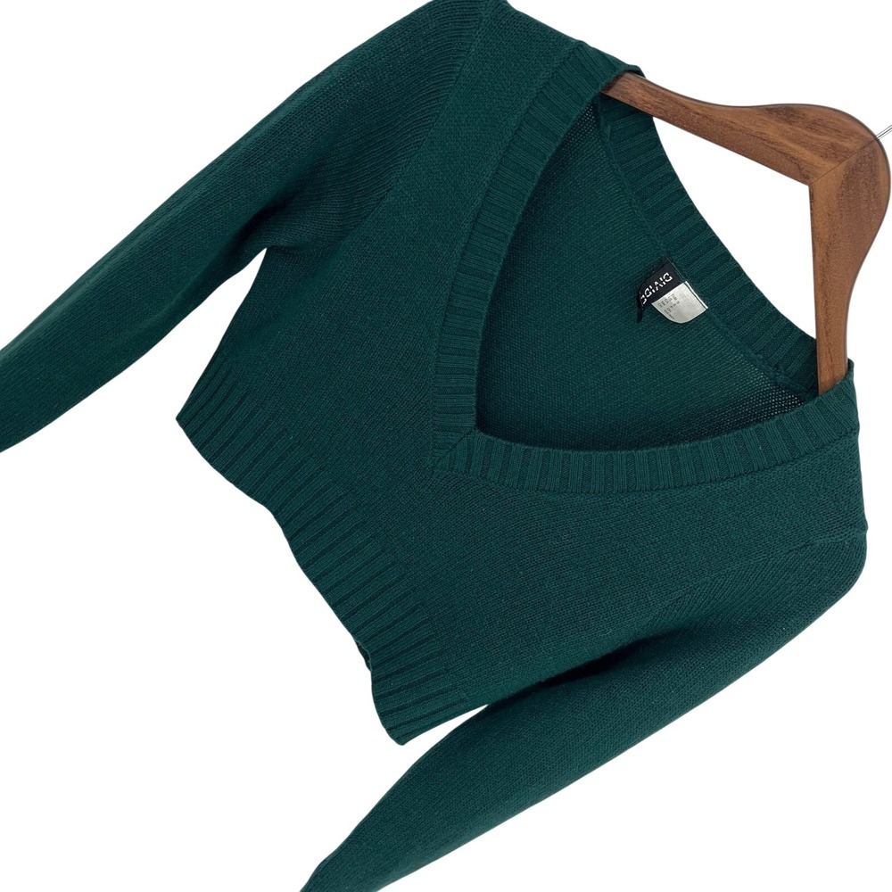 Divided Forest Green Cropped Sweater Womens S Preppy Earthy Casual Minimalist